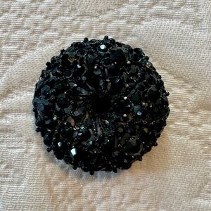 Black Jeweled Brooch Pin